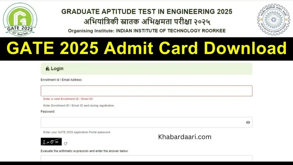 GATE 2025 Admit Card Download